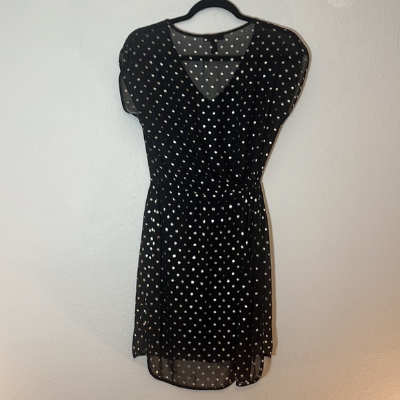 Aqua Black Gold Dotted Belted Dress - Picture 8 of 8